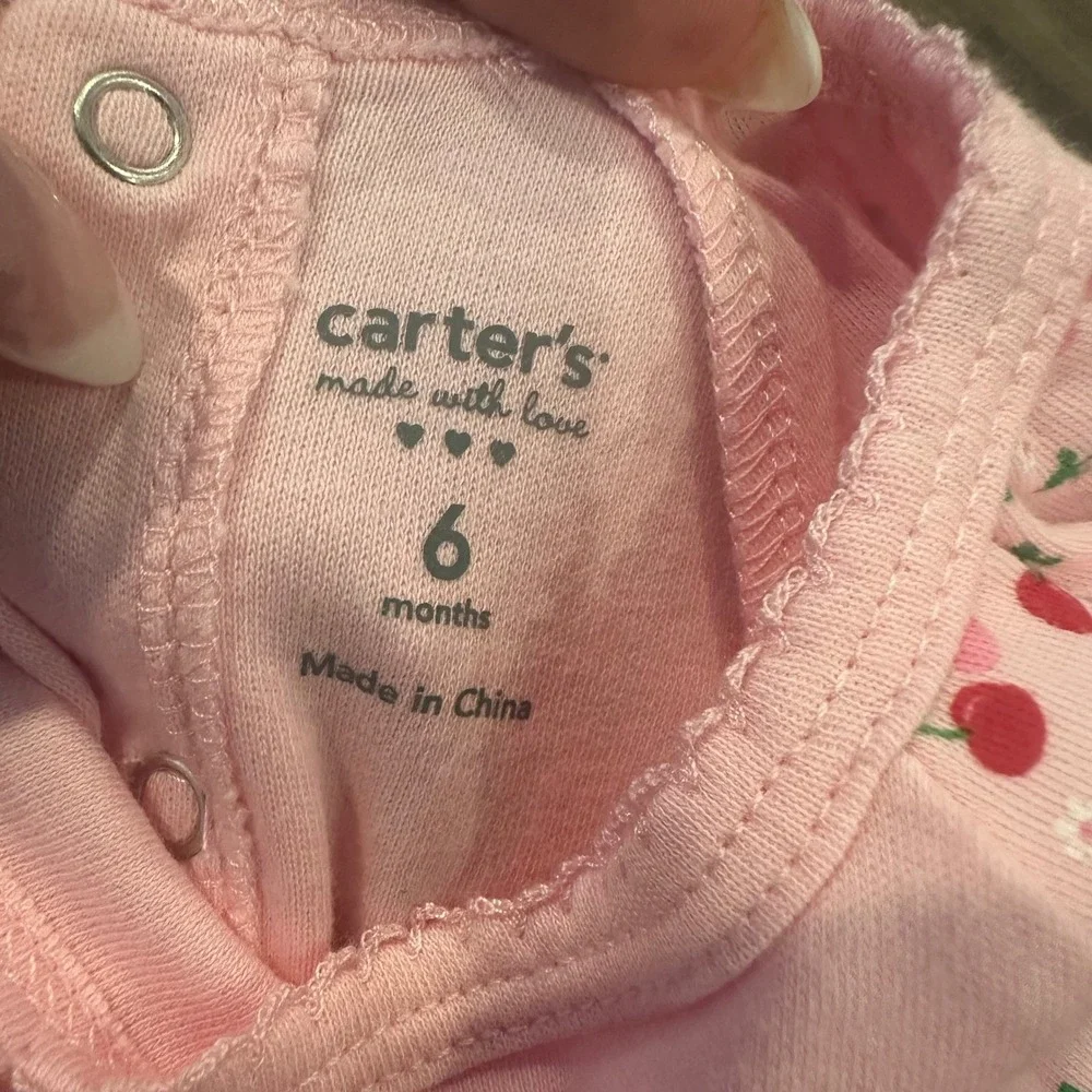 Carter's Baby Girls Cherry Bodysuit Grandma's Sweetie Pants Set Pink 6 Mo NWT